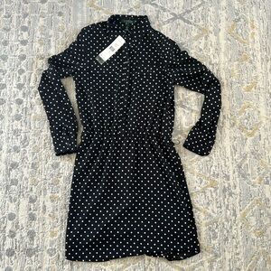 Ralph Lauren long sleeve button up shirt dress polka dot size US4